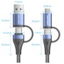 Vention Cable USB 2.0 4 en 1 de 1m Negro y Azul